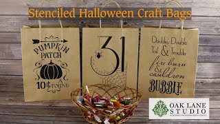 Stenciled Halloween Craft Goodie Bags Oak Lane Studio