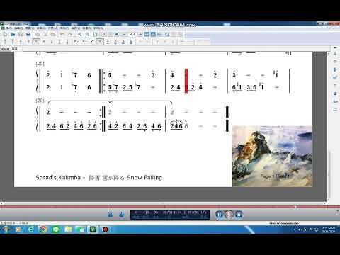 降雪 雪が降る Snow Falling  | Kalimba Cover with Tabs Download | Number Notation Tablature | 動態譜 | #tabs