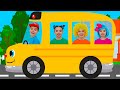 Wheels on the Bus Go Round and Round | Nick and Poli - Nursery Rhymes & Kids Songs