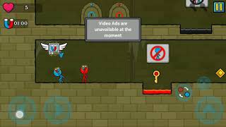 Red And Blue Stickman : Animation Parkour Level 4 Gameplay Walkthrough. screenshot 4