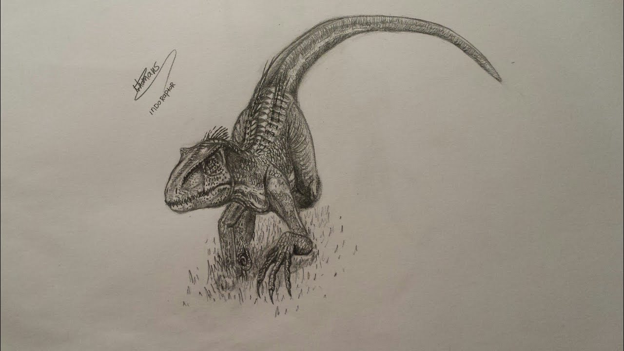How to draw the indoraptor timelapse - YouTube