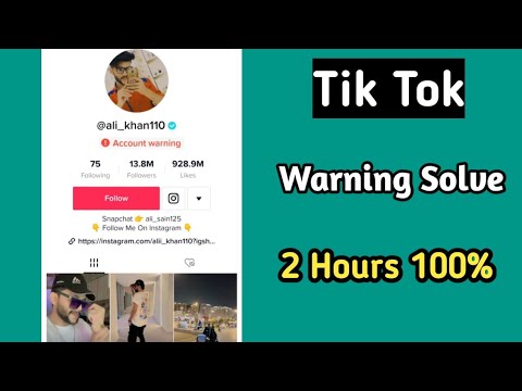How To Solve TikTok Warning Problem | how to fix account warning on ...
