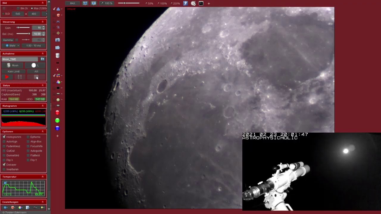 333 x Magnification Moon through my telescope LIVE Observation Vol