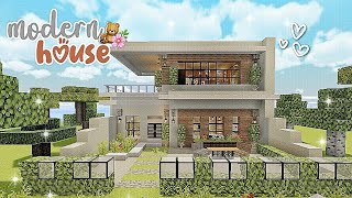 how to build a simple aesthetic modern house||minecraft kawaii world☕ screenshot 5