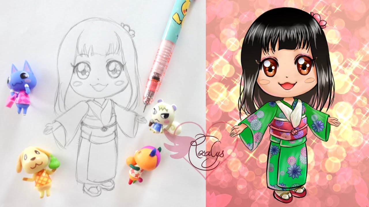 Speed drawing ️ Mon personnage Animal Crossing New Horizons 🌴 Dessin