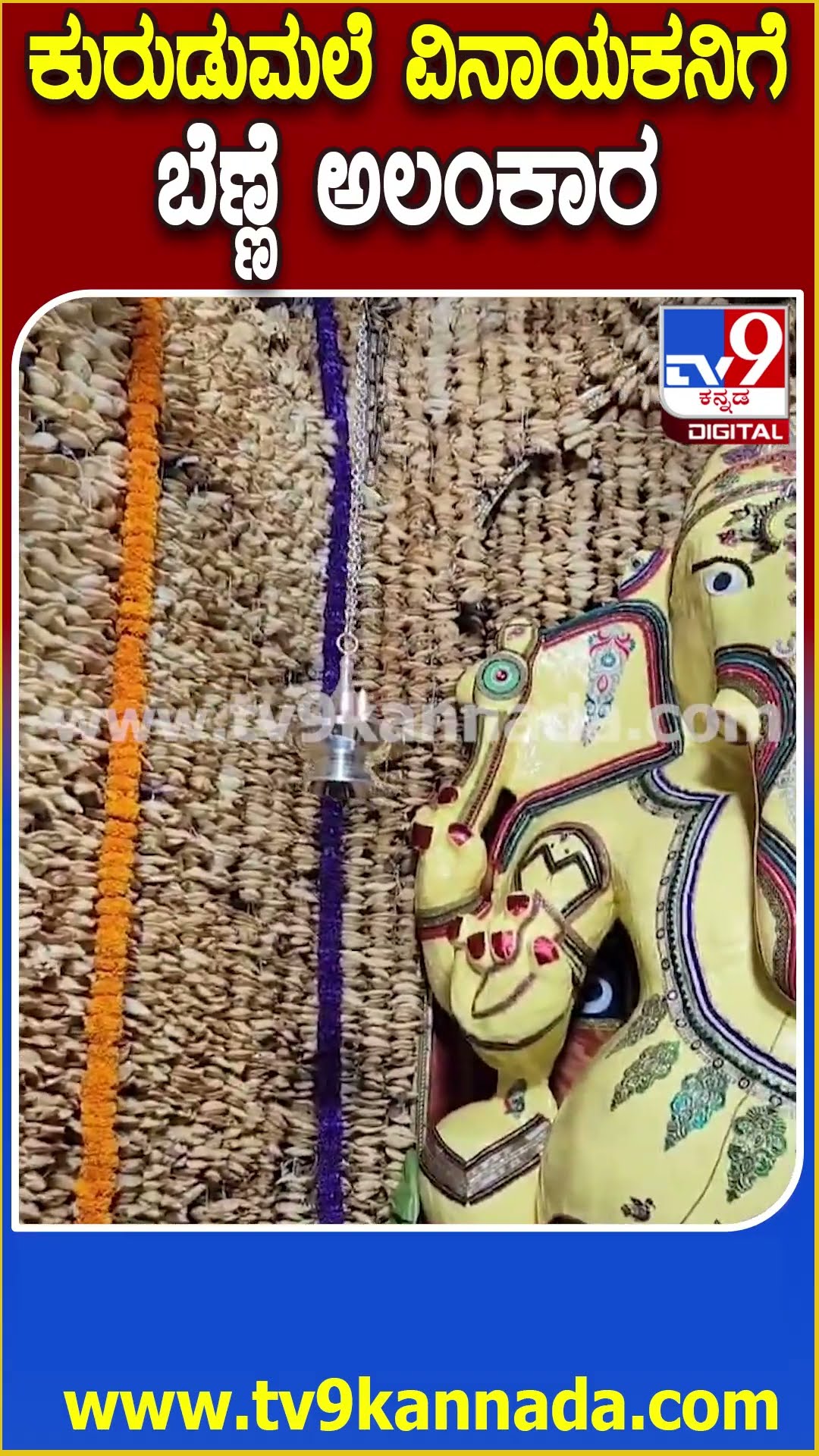 ಕುರುಡುಮಲೆ‌ ವಿನಾಯಕನಿಗೆ ಬೆಣ್ಣೆ ಅಲಂಕಾರ #Ganesha #Tv9D