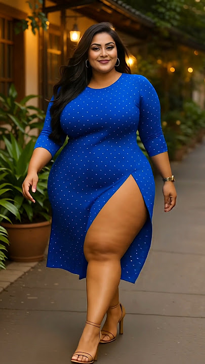 Confident Plus Size Beauty in Stunning Blue Dress ✨💙 | #Shorts #BlueDressVibes #PlusSizeFashion