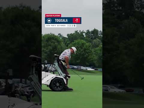 He drives the green on No. 14! Max Togisala is a four-time winner in the seated players category 🥇