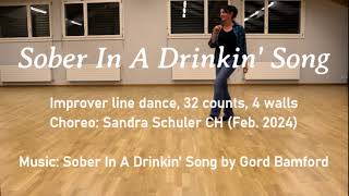 Sober In A Drinkin' Song - improver line dance - demo and walkthrough