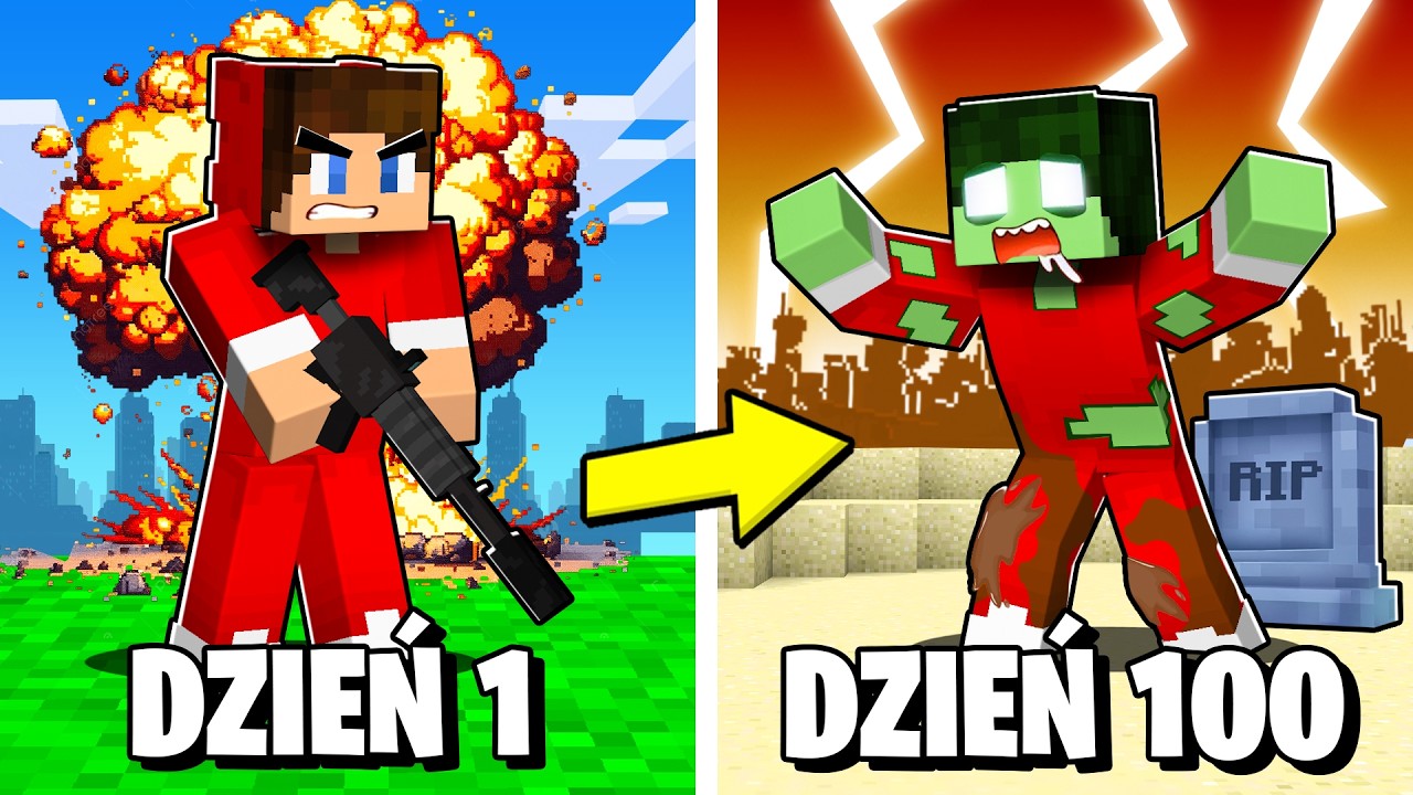 PRZEŻYŁEM 100 DNI podczas APOKALIPSY ZOMBIE w Minecraft!