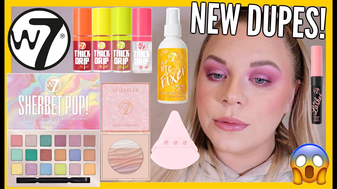 TESTING NEW W7 DUPES👀 SERBET POP PALETTE, AFTERGLOW HIGHLIGHTER