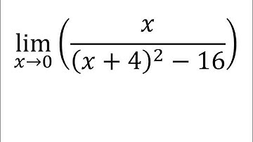 Limit of x/(x+4)^2-16 as x approaches 0
