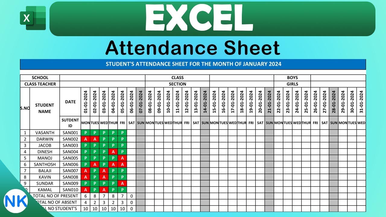 attendance-record-in-excel-in-tamil-youtube