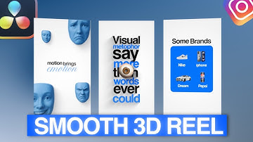 Make SIMPLE and SMOOTH 3D REEL | DAVINCI RESOLVE TUTORIAL|
