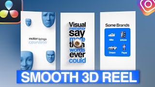 Make SIMPLE and SMOOTH 3D REEL | DAVINCI RESOLVE TUTORIAL| Wealth
