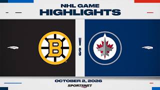 NHL Highlights | Bruins vs. Jets - October 2, 2026