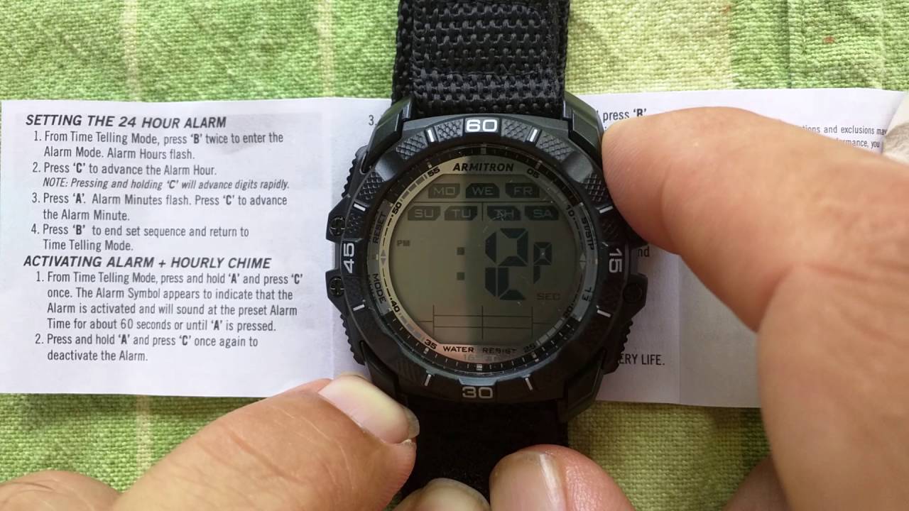 armitron pro sport watch instructions set time