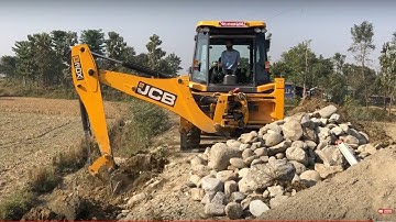Jcb Backhoe 3DX Super Machine Making Drain  - JCB 4x4 Working Road Construction