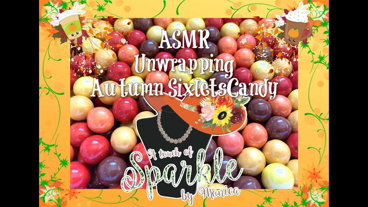 ASMR Unwrapping Autumn Sixlets Candy | No Talking | Crinkles