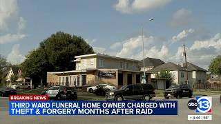 Third Ward funeral home operator faces theft, forgery charges months after raid