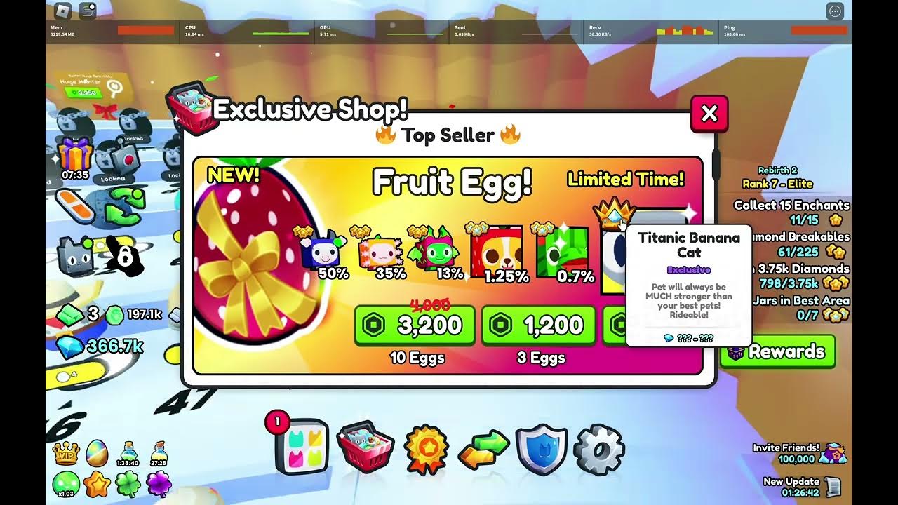 opening 2 exclusive fruit eggs (pet sim 99) - YouTube