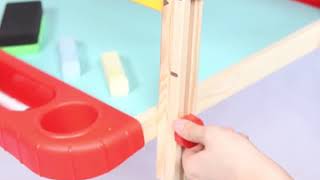 Wooden Art Easel for Kids and Toddlers. Adjustable with Paper Roll, Chalk board and White board