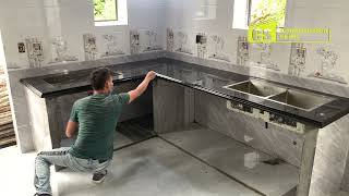 How To Kitchen Install Granite On Concrete   Kitchen Table Complete