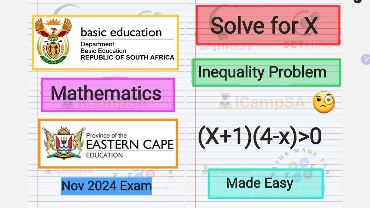 Solving Quadratic Inequalities | Nov 2024 Grade 11 Math Exam | iCampSA