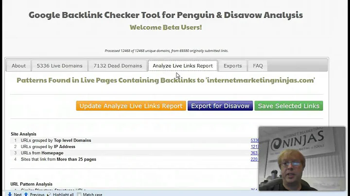 Strumento di verifica dei backlink di Google per l'analisi di Penguin & Disavow