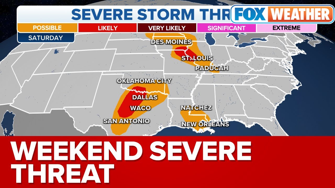 Severe Storms Possible in Midwest and Texas Saturday - YouTube