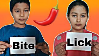lick vs bite challenge || aman vs sakshi || Aman patwal ll