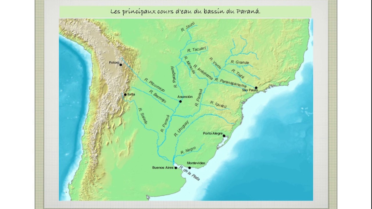 Реки и притоки южной америки. Бассейн реки Парана. Река Парана на карте. Карта Южной Америки река Парана направление. Бассейн реки Парана на карте.