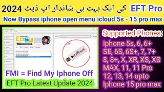 Remove iCloud Open Menu With Backup FMI OFF BY EFT PRO 4.7.5 | EFT Pro latest update 2024