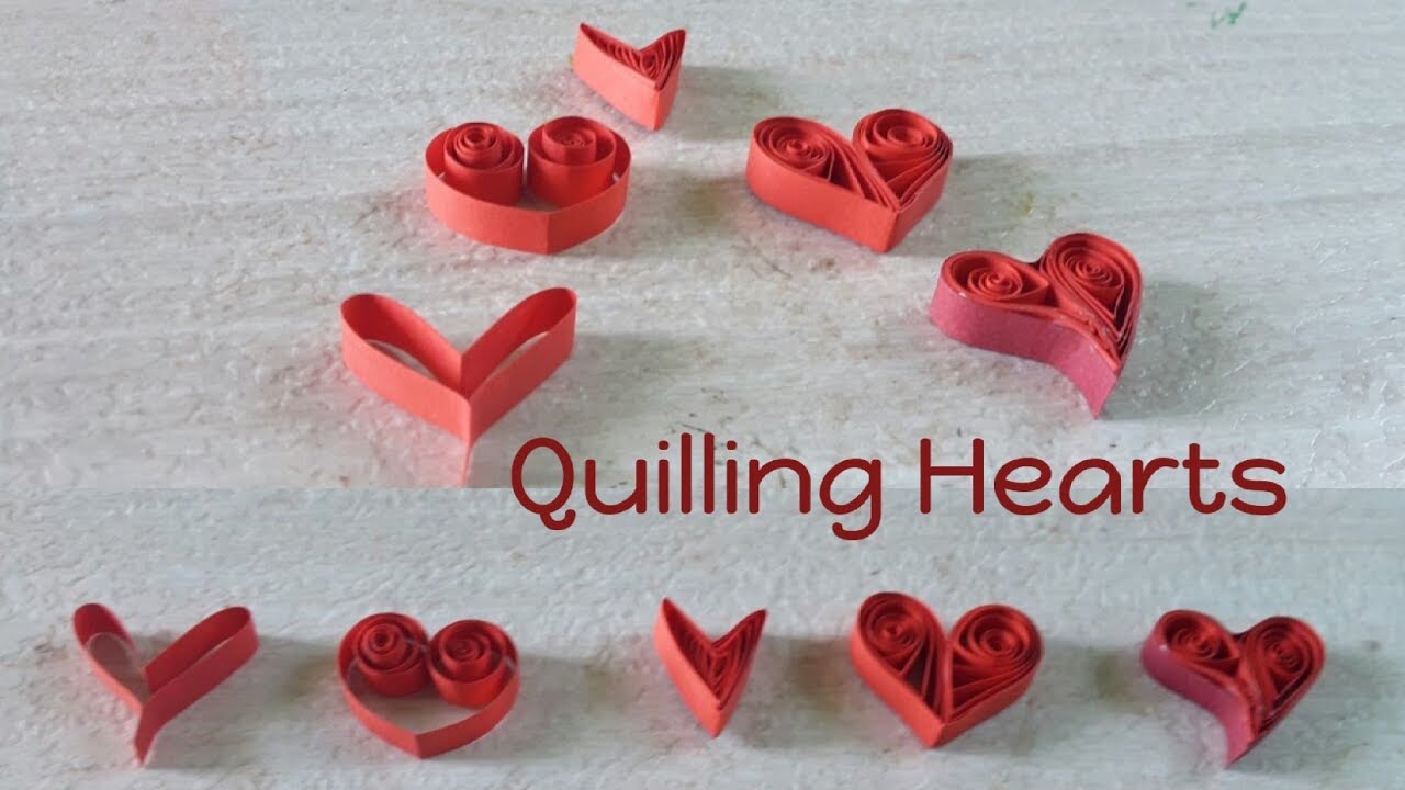 How to Make 3 Super Simple Quilling Paper Hearts