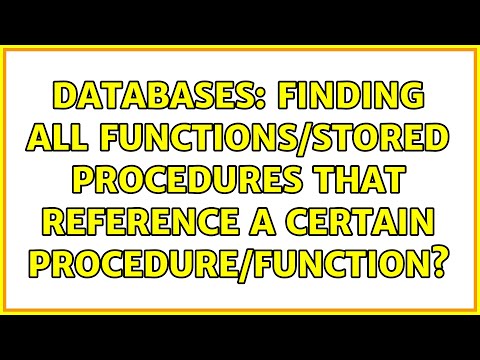 Databases: Finding all functions/stored procedures that reference a certain procedure/function?