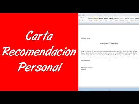 Como Hacer Una Carta De Recomendacion Personal En Word 2010 Youtube
