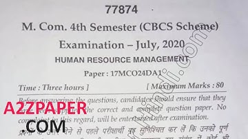 Mdu MCom 4th Sem Human Resource Management Question Paper 2020