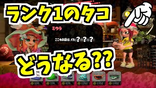 【スプラトゥーン2】ランク1のタコで店に行くと何て言われるのか調べてみた！