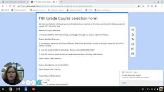 Course Selection Sheet Welcome Video