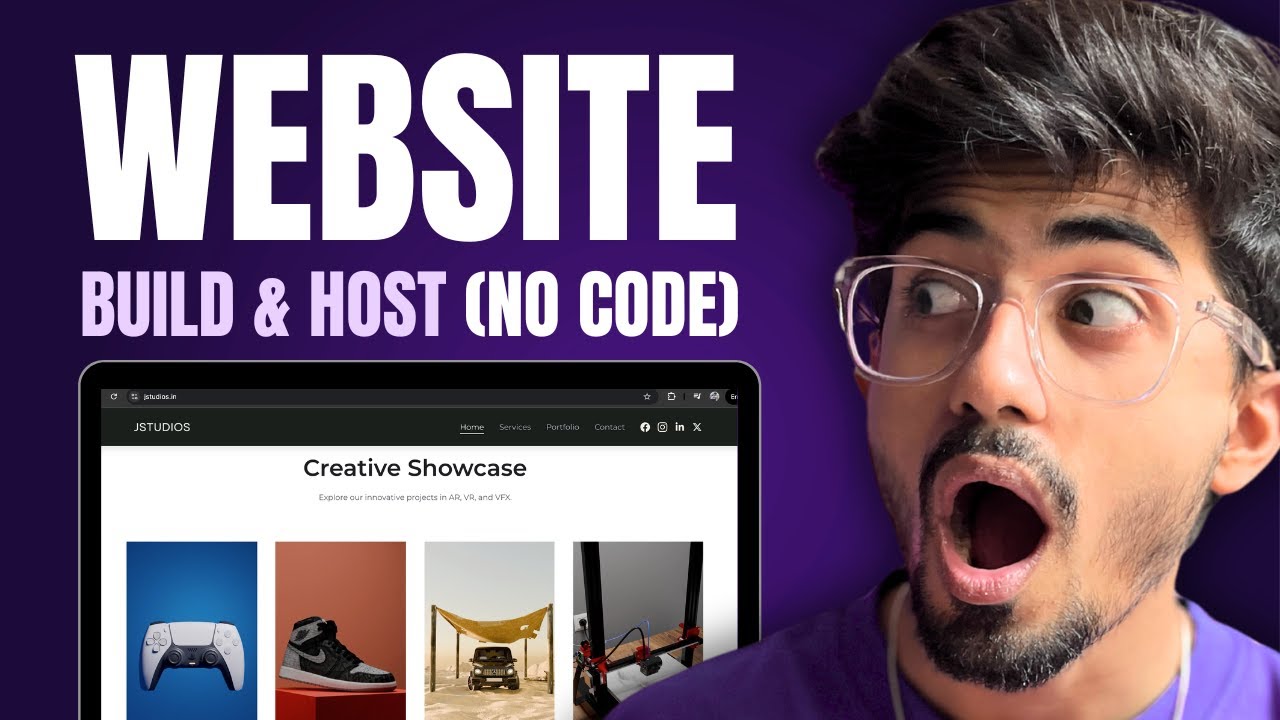 Building a Portfolio Website in 5 mins?! (Step by Step with Hosting ...
