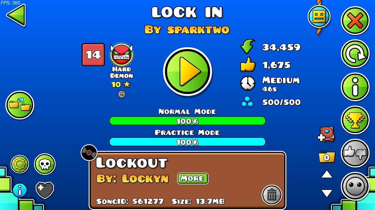[Hard Demon]Geometry dash - LOCK IN by sparktwo | 2025.02.24 - YouTube
