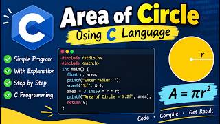 🔥 Area of Circle in C Programming | Easy C Program for Beginners 💻 