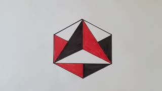 How to draw 3D cube and Triangle optical Illusion-3d Art on paper, relaxing art, easy art, 3d Art.
