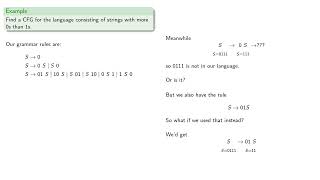 Making a Context-Free Grammar:  Part One