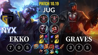 GEN Nyx Ekko vs Graves Jungle - KR Patch 10.19