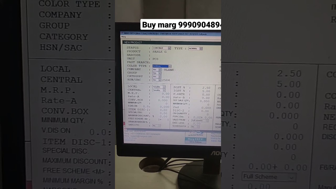 how to new item create in marg software 