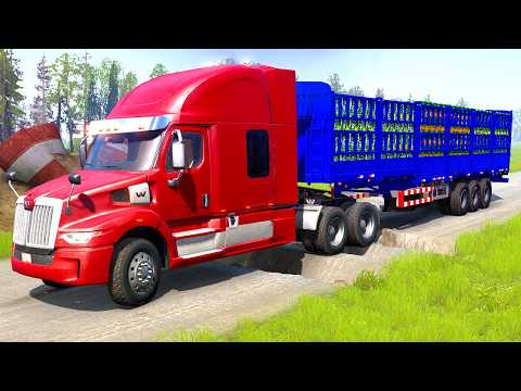 Most Dangerous Roads: Heavy Log Transport | MudRunner #trucks #mud