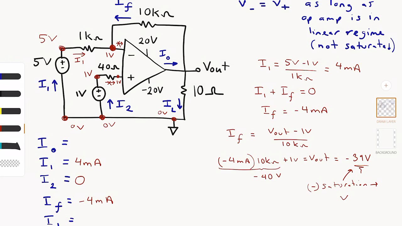 ECE2001 Op Amp example saturation YouTube