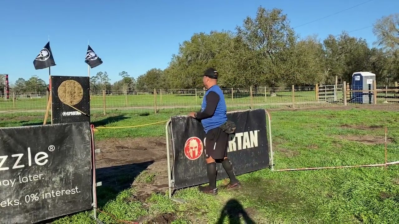 Spartan Race Spear Throw obstacle! 