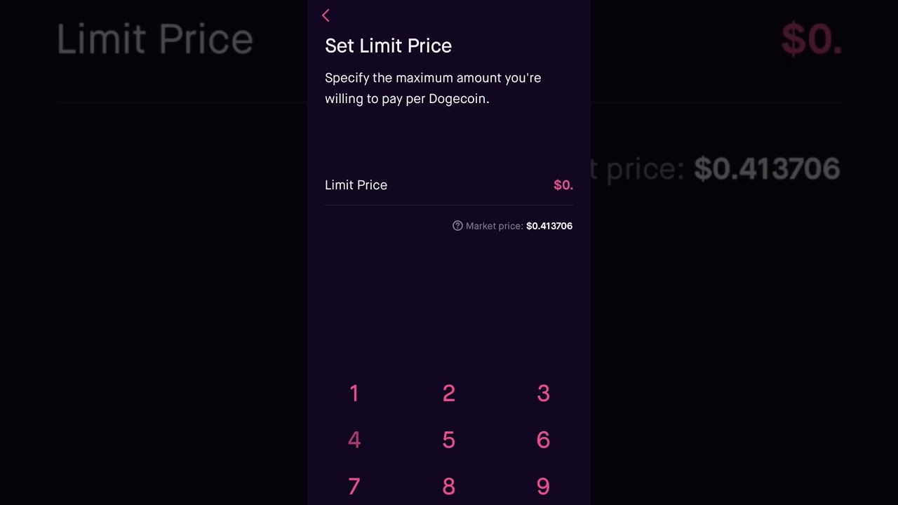 Doge Coin crypto buying a little on Robin Hood limit order | 